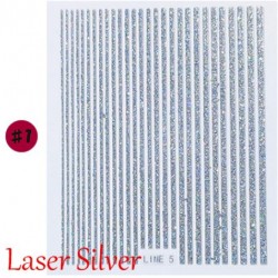 NAIL ART STICKER Laser Silver B139