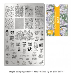 Moyra Stamping Plate 141 May + Gratis Try-on plate Sheet