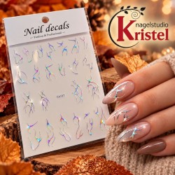 Easy Nail Art Sticker NAIL DECALS 006 Multi SILVER