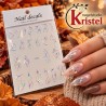 Easy Nail Art Sticker NAIL DECALS 006 Multi SILVER