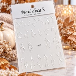 Easy Nail Art Sticker NAIL DECALS 003 WIT