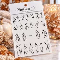 Easy Nail Art Sticker NAIL DECALS 004 BLACK