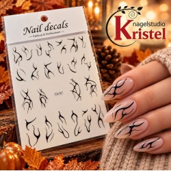 Easy Nail Art Sticker NAIL DECALS 004 BLACK