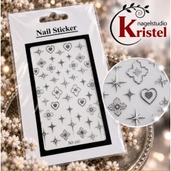 Easy Nail Art Sticker N047 Silver