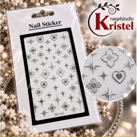 Easy Nail Art Sticker N047 Silver