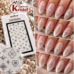 Easy Nail Art Sticker N047 Silver