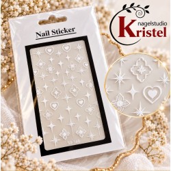 Easy Nail Art Sticker N049 White