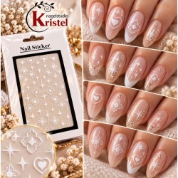 Easy Nail Art Sticker N049 White