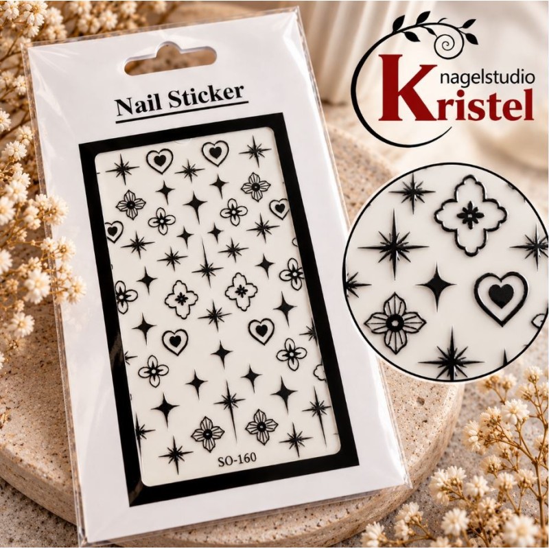 Easy Nail Art Sticker N050 Black
