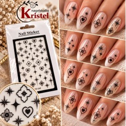Easy Nail Art Sticker N050 Black