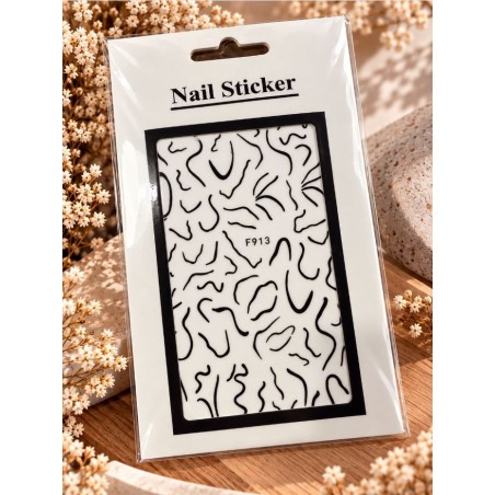 Easy Nail Art Sticker N059 Black