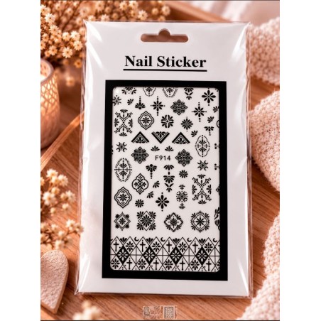 Easy Nail Art Sticker N058 Black
