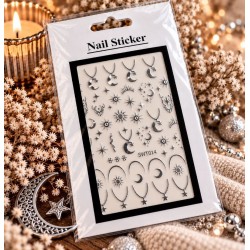 Easy Nail Art Sticker N043 Silver