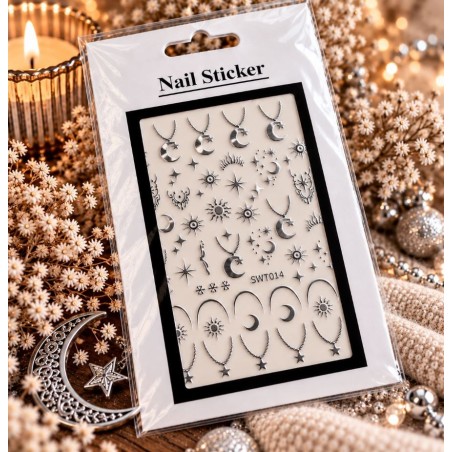 Easy Nail Art Sticker N043 Silver