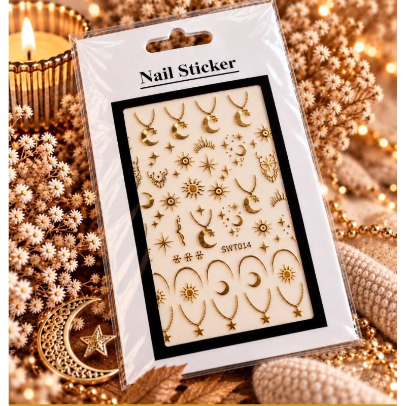 Easy Nail Art Sticker N044 Gold
