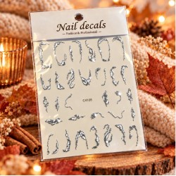 Easy Nail Art Sticker NAIL DECALS 012 SILVER