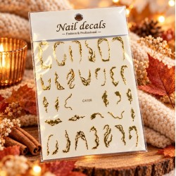 Easy Nail Art Sticker NAIL DECALS 008 GOLD