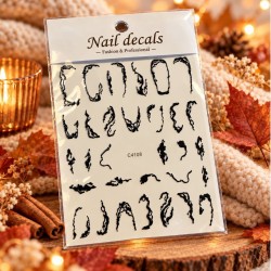 Easy Nail Art Sticker NAIL DECALS 011 BLACK