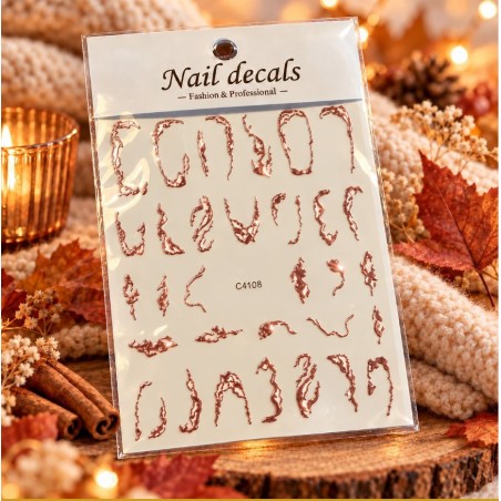 Easy Nail Art Sticker NAIL DECALS 013 ROSE GOLD