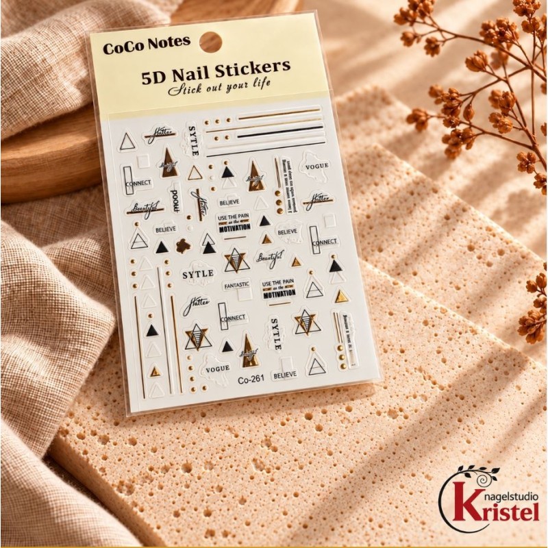 Easy Nail Art Sticker CoCo Notes B604