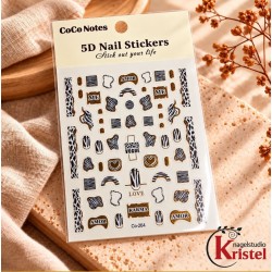 Easy Nail Art Sticker CoCo Notes B568
