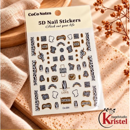 Easy Nail Art Sticker CoCo Notes B568