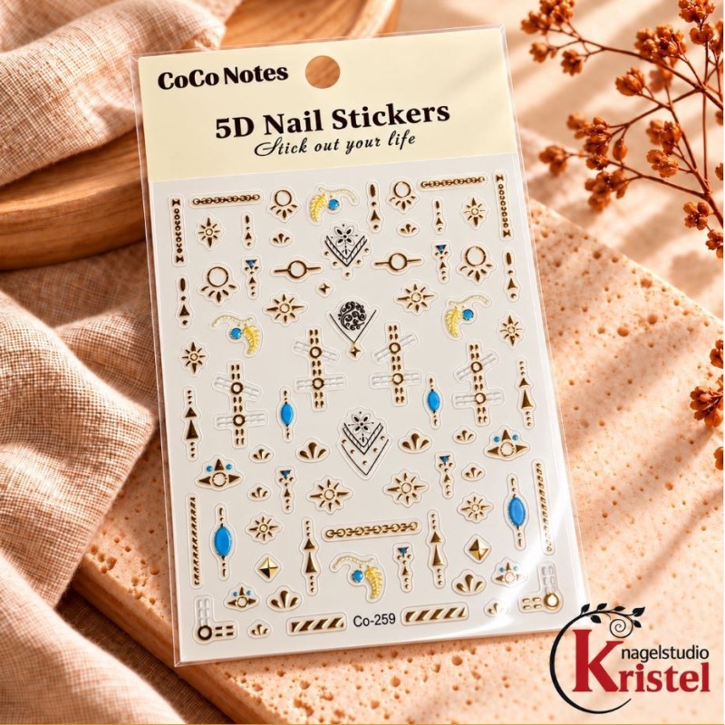 Easy Nail Art Sticker CoCo Notes B601