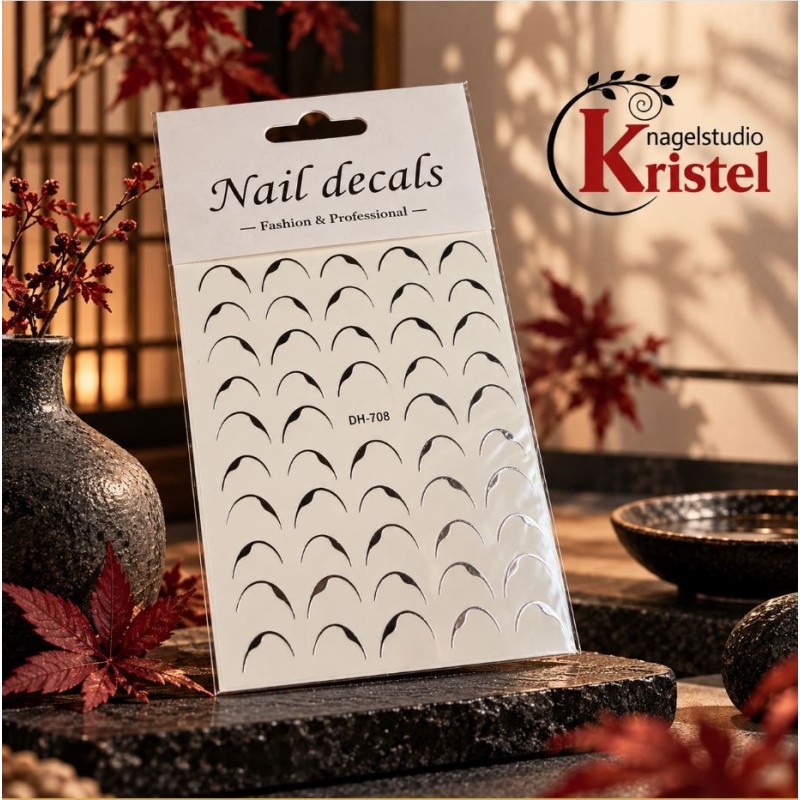 Easy Nail Art Sticker NAIL DECALS DH-708 Silver