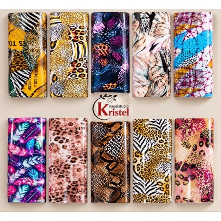 Nail Art Transfer Foil – 10 Trendy Designs | Animal Prints & Kleurrijke Motieven