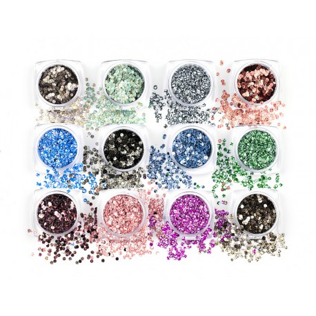 D'Or Nails Glittermix Metal Round